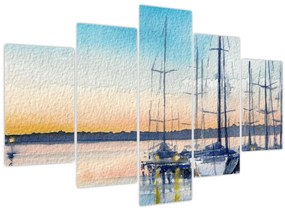 Tablou - Plimbare cu barca, aquarel (150x105 cm)