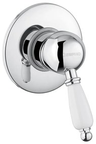 Baterie argintie pentru duș încastrată (1 ieșire) Kirké White – Sapho