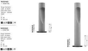 Stalp LED iluminat exterior din beton IP65 NODINO 50cm