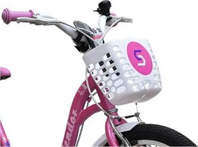 Bicicleta pentru copii NOVOKIDS™ Splend'Or Boom PRO Edition, Cu cosulet pentru papusi, Roti 14" inch, Maxim 50 kg, Cadru din otel, Roti ajutatoare