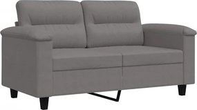 vidaXL Canapea cu 2 locuri, gri închis, 120 cm, țesătură microfibră