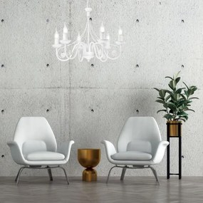 Lustră pe lanț DONATO 6xE14/40W/230V alb