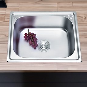 Chiuvetă pătrată Mont din oțel inoxidabil cu o singură cuvă