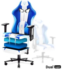 Scaun gaming din material pentru copii Diablo X-Player 2.0: Frost White / alb, Kids Size Diablochairs