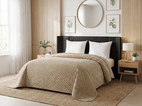 Cuvertura de pat din catifea ASTRALIA, bej Dimensiune: 200 x 220 cm