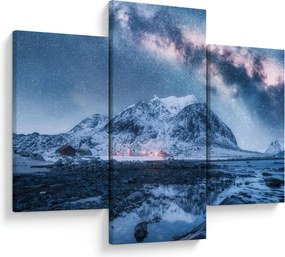 Tablou cu munți și ceul cu stele (90x60 cm)
