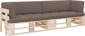 vidaXL Canapea din paleți cu 2 locuri, cu perne, lemn pin tratat