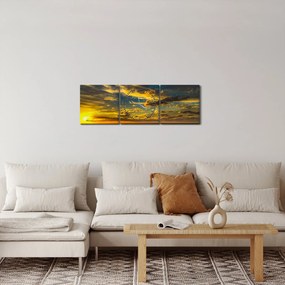 Apus de soare la mare (cu ceas) (90x30 cm)