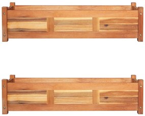 vidaXL Straturi înălțate de grădină, 2 buc, 100x30x25 cm, lemn acacia