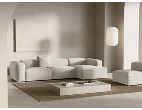 Colțar bej cu tapițerie din catifea reiată (cu colț pe partea dreaptă/cu șezlong) Bergamo – Cosmopolitan Design