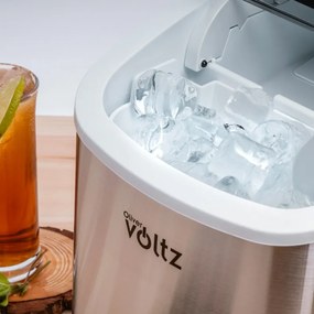 Aparat cuburi de gheata Oliver Voltz OV51447CS, 120W, 12kg/24 ore, 1.3 L, 9 cuburi/ ciclu de operare, Indicator de gheata si apa, Inox