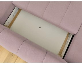 Colțar roz extensibil/cu spațiu de depozitare (cu colț pe partea dreaptă/în formă de "U") Fuji – Bobochic Paris