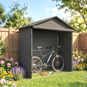 Outsunny Cort Garaj cu Intrare Rulabilă, Corzi și Țăruși, 1.1x2 m, Gri Închis | Aosom Romania