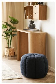 Taburet albastru închis cu tapițerie din țesătură bouclé Paisley – House Nordic