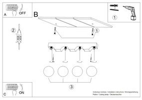 Plafonieră Sollux SL.1685 BULBO 4xG9/8W/230V fag/alb