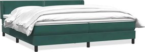vidaXL Pat box spring cu saltea, verde închis, 180x220 cm, catifea