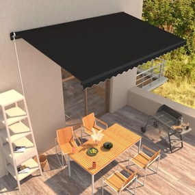 Copertina retractabila manual, antracit, 500 x 300 cm