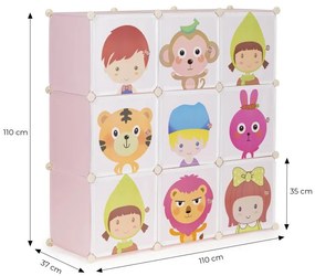 Dulap modular pentru copii cu 9 rafturi