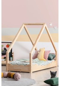 Pat tip căsuță din lemn de pin pentru copii Adeko Loca Dork, 90 x 200 cm