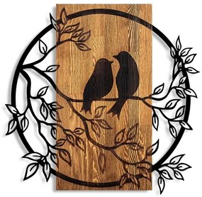 Decorațiune de perete 59x57 cm lemn/metal păsări