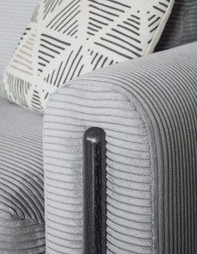 Canapea gri extensibilă/cu spațiu de depozitare cu tapițerie din catifea reiată 244 cm Arcadova – ELTAP