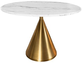 Masa Rotunda, Metal, Auriu, Marmura Optic, ELEGANCIA 130cm, A-45898 VC