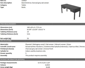 Birou design modern LUX din lemn de mahon Dimitrios 114437 HZ