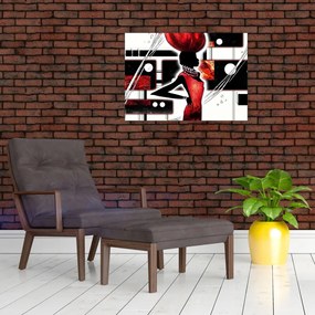 Tablou picuturii cu damă străveche (70x50 cm)