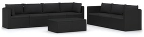 3059502 vidaXL Set mobilier de grădină cu perne, 8 piese, negru, poliratan