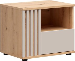 Noptiera moderna dormitor BREVAS, stejar artisan/casmir, PAL, 55x40x47