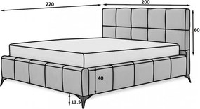 Pat tapitat cu somiera si lada depozitare, 180x200 cm, ELTAP, BE-MIS-05LO, Mist, lemn/poliester, gri antracit