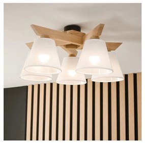 Lustră aplicată Brilagi ANTHONY 5xE14/40W/230V stejar/alb