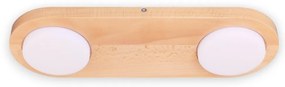 Plafoniera LED rustica fabricata manual din lemn OKIO 2L