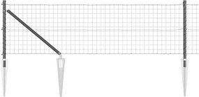 vidaXL Gard cu Stâlp Gri 0,8 x 25 m Oțel și PVC