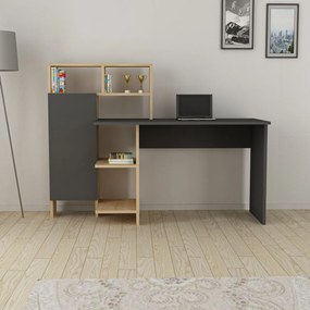 Birou Bugra Antracit 135.9x111.8x60 cm