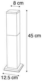 Lampă de stradă inteligentă pentru exterior gri închis 45 cm inclusiv WiFi P45 - Malios