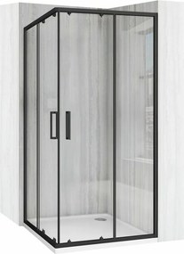 Cabina de dus patrata cu usi glisante negru Rea City 90x90 cm