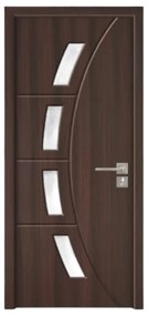 Usa Interior din MDF Novo Doors ND508, Cadru din Lemn Masiv, Geam Sablat, KIT COMPLET, Toc , Manere si balamale incluse (Culoare: Gri, Dimensiune: 70