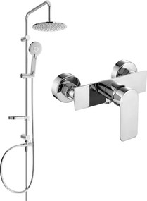 Mexen Alexa Carl set de duș montat pe perete cu duș deasupra și baterie de duș, crom - 71240240-00