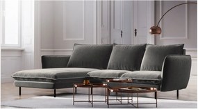 Colțar cu șezlong pe partea stângă Cosmopolitan Design Vienna, gri închis