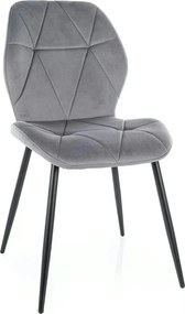 Scaun RICK, gri - Bluvel 14, stofa catifelata/metal, 48x56x86 cm