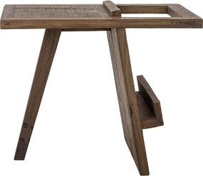 Măsuță laterală rustică din lemn reciclat maro cu spațiu pentru reviste 60x40x48 cm „Villum"