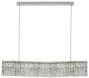 Lustra suspendata LED crom, cristale sticla NUVIA 120cm