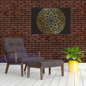 Tablou abstracției aurii (90x60 cm)