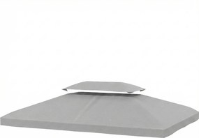 Outsunny Prelată de Schimb 4x3 m cu Acoperiș Dublu Orificii de Scurgere și Protecție UV Doar Prelată NU Include Cadru Gri Deschis | Aosom Romania