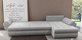 Colțar extensibil dumonde cu ladă de depozitare si sezut confortabil din spuma high-density, Loana XL Euphoria Dove 335x185 cm