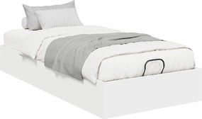 vidaXL Cadru de pat otoman Alb 75,5 x 190 cm Lemn prelucrat