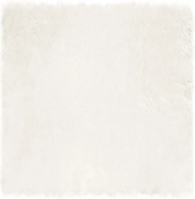 vidaXL Covor din Lână Faux Tafalla Alb 160 x 160 cm Poliester