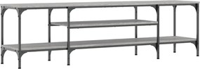 vidaXL Comodă TV, sonoma gri, 161x35x45 cm, lemn prelucrat & fier