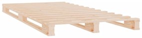 Cadru de pat mic Single 2FT6, 75x190 cm, lemn masiv de pin Maro, 75 x 190 cm